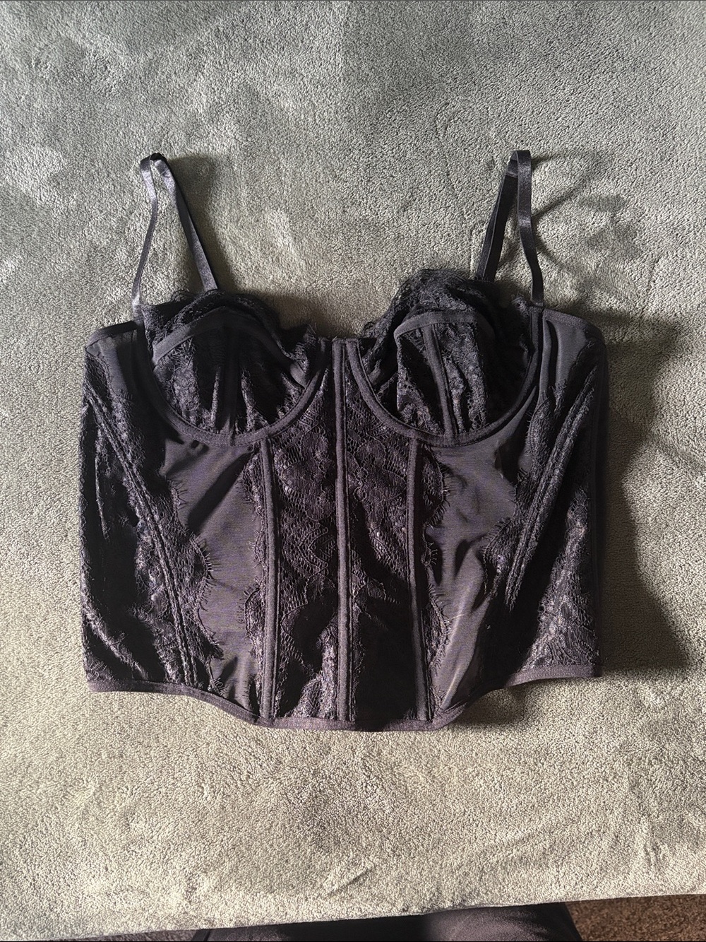 Black Lace Corset Bustier Top